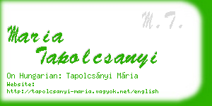 maria tapolcsanyi business card